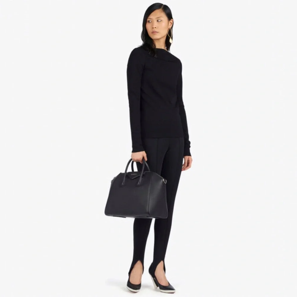 Givenchy Antigona medium black grained leather silver metal satchel purse bag - Picture 5 of 10